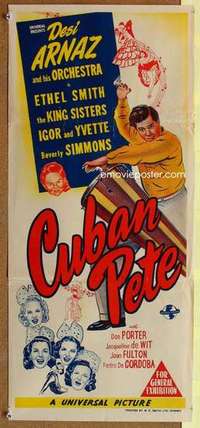 w460 CUBAN PETE Australian daybill movie poster '46 Desi Arnaz, musical