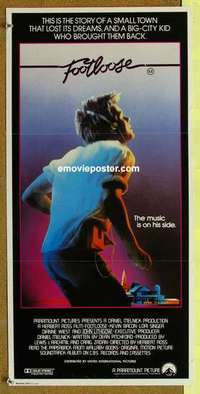 w512 FOOTLOOSE Australian daybill movie poster '84 dancin' Kevin Bacon!