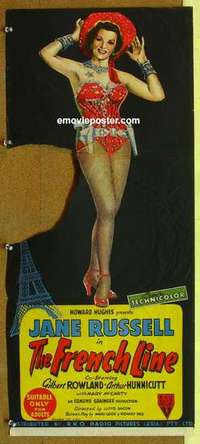w520 FRENCH LINE Australian daybill movie poster '54 sexy Jane Russell!
