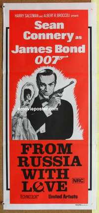 w526 FROM RUSSIA WITH LOVE Australian daybill movie poster R70s Connery, Bond