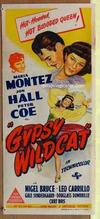 w564 GYPSY WILDCAT Australian daybill movie poster '44 Maria Montez, Hall
