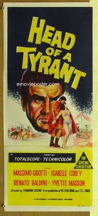 w571 HEAD OF A TYRANT Australian daybill movie poster '60 Italian epic!