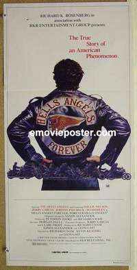 w578 HELL'S ANGELS FOREVER Australian daybill movie poster '83 Lilly art!