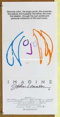 w595 IMAGINE Australian daybill movie poster '88 great John Lennon artwork!