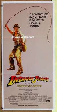 w601 INDIANA JONES & THE TEMPLE OF DOOM whip style Australian daybill movie poster '84