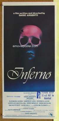 w604 INFERNO Australian daybill movie poster '80 Dario Argento, creepy!