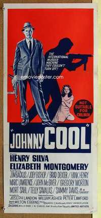 w617 JOHNNY COOL Australian daybill movie poster '63 Henry Silva, film noir!