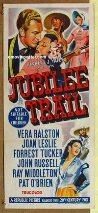 w619 JUBILEE TRAIL Australian daybill movie poster '54 Vera Ralston, Leslie