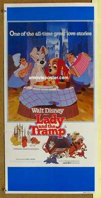 w639 LADY & THE TRAMP Australian daybill movie poster R80 Disney classic!