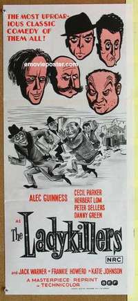 w641 LADYKILLERS Australian daybill movie poster R72 Alec Guinness, English