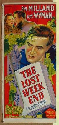 w663 LOST WEEKEND Australian daybill movie poster '45 Billy Wilder, Milland
