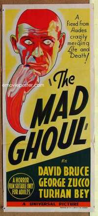 w669 MAD GHOUL Australian daybill movie poster '43 Universal horror, Bey