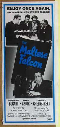 w675 MALTESE FALCON Aust daybill R80s Humphrey Bogart, Peter Lorre, directed by John Huston!