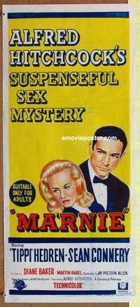w685 MARNIE Australian daybill movie poster '64 Connery, Alfred Hitchcock