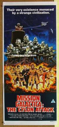 w693 MISSION GALACTICA: THE CYLON ATTACK Australian daybill movie poster '78
