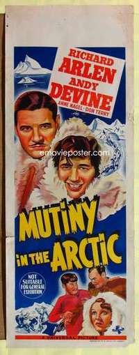 w324 MUTINY IN THE ARCTIC long Australian daybill movie poster '41 Arlen