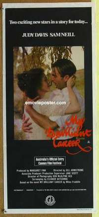 w710 MY BRILLIANT CAREER Australian daybill movie poster '80 Sam Neill
