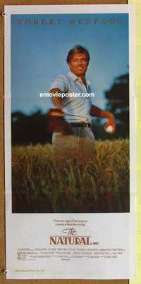 w717 NATURAL Australian daybill movie poster '84 Redford throwing baseball!