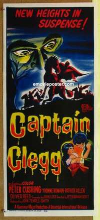 w721 NIGHT CREATURES Australian daybill movie poster '62 Hammer, Cushing