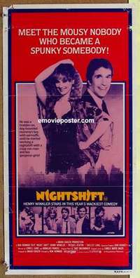 w723 NIGHTSHIFT Australian daybill movie poster '82 Keaton, Henry Winkler