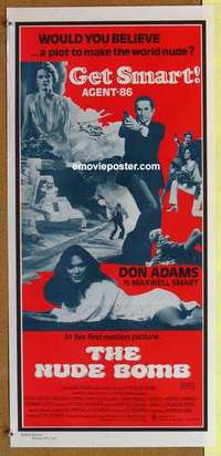 w728 NUDE BOMB Australian daybill movie poster '80 Adams as Maxwell Smart