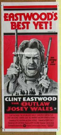 w751 OUTLAW JOSEY WALES Australian daybill movie poster '76 Clint Eastwood