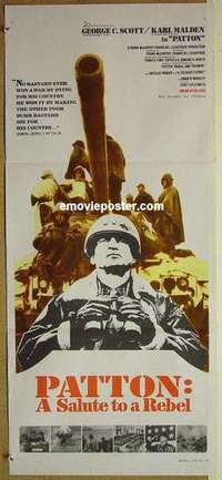 w763 PATTON Australian daybill movie poster '70 George C. Scott classic!