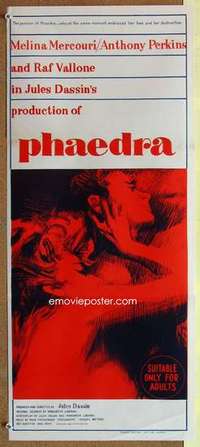 w769 PHAEDRA Australian daybill movie poster '62 Melina Mercouri, Dassin