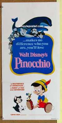 w776 PINOCCHIO Australian daybill movie poster R82 Walt Disney classic!