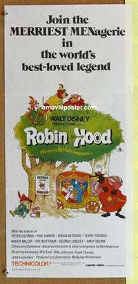 w815 ROBIN HOOD Aust daybill R83 Walt Disney cartoon, the way it REALLY happened!