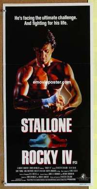 w821 ROCKY 4 Australian daybill movie poster '85 Sly Stallone, Lundgren