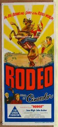 w823 RODEO Australian daybill movie poster '52 daredevil kings of rings!