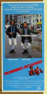 w831 RUNNING SCARED Australian daybill movie poster '86 Billy Crystal
