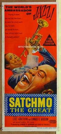 w835 SATCHMO THE GREAT Australian daybill movie poster '57 Louis Armstrong