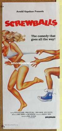 w841 SCREWBALLS Australian daybill movie poster '83 Peter Keleghan, Shayne