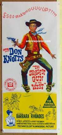 w846 SHAKIEST GUN IN THE WEST Australian daybill movie poster '68 Don Knotts