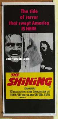 w848 SHINING Australian daybill movie poster '80 Jack Nicholson, Kubrick