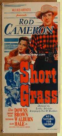 w850 SHORT GRASS Australian daybill movie poster '50 Rod Cameron, Downs