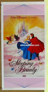 w856 SLEEPING BEAUTY Aust daybill R87 Walt Disney cartoon fairy tale fantasy, great art!