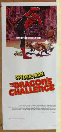 w869 SPIDER-MAN & THE DRAGON'S CHALLENGE Australian daybill movie poster '80