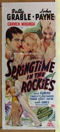 w870 SPRINGTIME IN THE ROCKIES Australian daybill movie poster '42 Grable