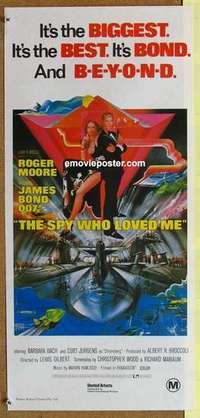 w871 SPY WHO LOVED ME Australian daybill movie poster R80s Moore as Bond!