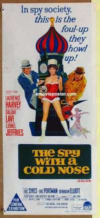 w873 SPY WITH A COLD NOSE Australian daybill movie poster '67 spy spoof!