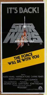 w882 STAR WARS Australian daybill movie poster R81 George Lucas classic!