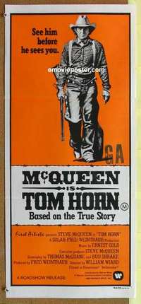 w951 TOM HORN Australian daybill movie poster '80 Steve McQueen, Linda Evans
