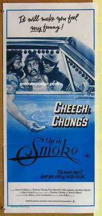 w976 UP IN SMOKE Australian daybill movie poster '78 Cheech & Chong!