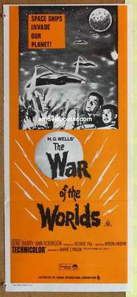 w994 WAR OF THE WORLDS Australian daybill movie poster R70s Barry, classic!