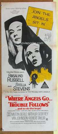 w999 WHERE ANGELS GO TROUBLE FOLLOWS Australian daybill movie poster '68
