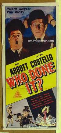 y002 WHO DONE IT Australian daybill movie poster '42 Abbott & Costello