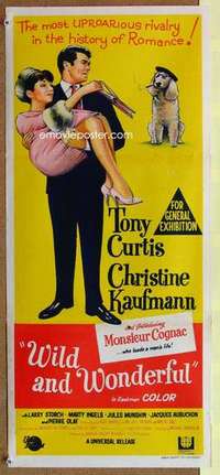y003 WILD & WONDERFUL Australian daybill movie poster '64 Tony Curtis